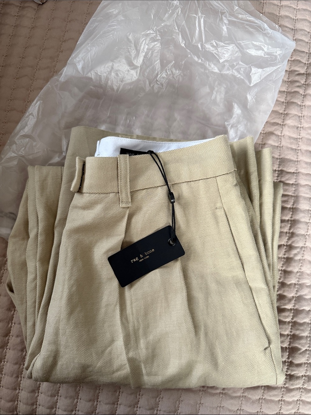 Rag and Bone Khaki Pleated Dress Pants